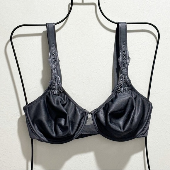 CHANTELLE Women’s Charcoal Gray NOTRE DAME Preformed Iron Cup Bra Underwire 32D - Picture 2 of 7